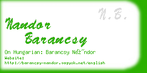 nandor barancsy business card